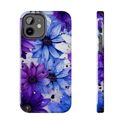 Vibrant Purple & Blue Floral Splash - iPhone Series Case