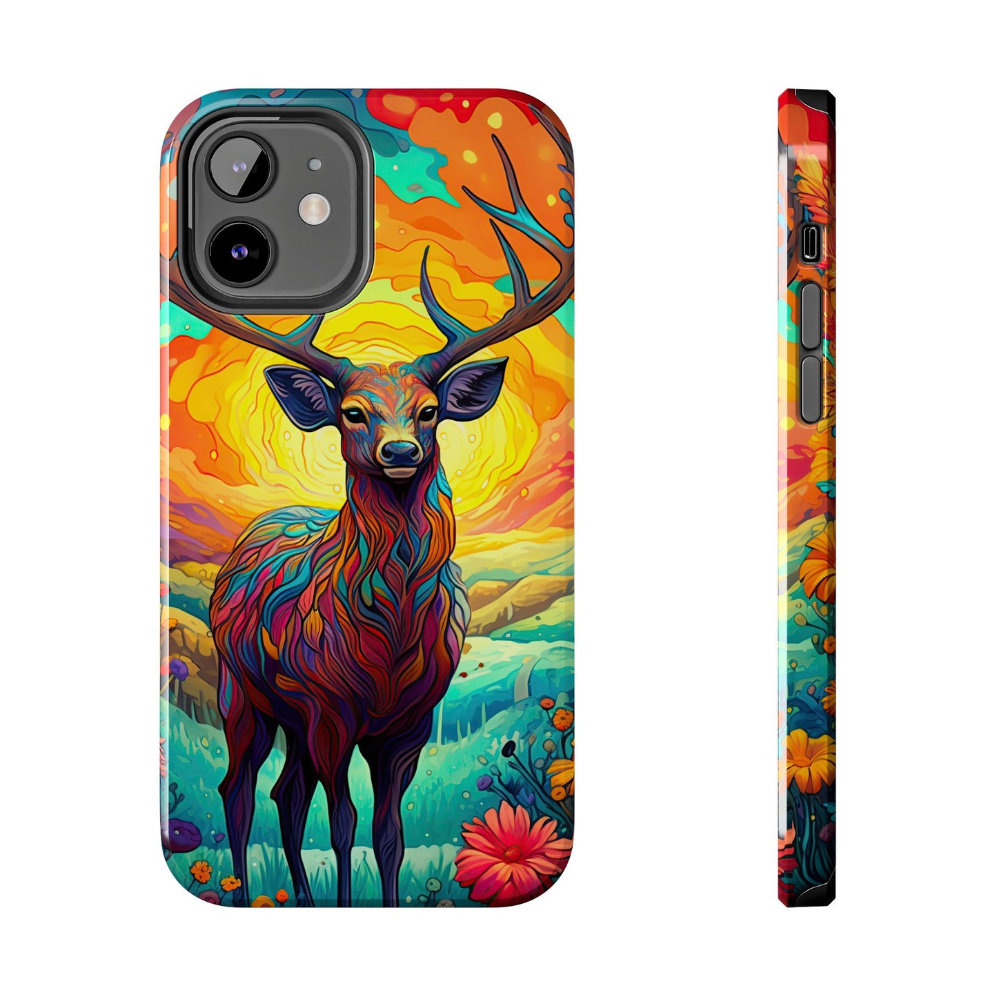 Vibrant Stag in Bloom – iPhone Case