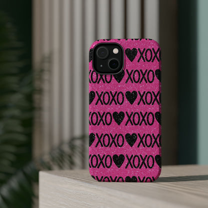 XOXO Glitter Hearts MagSafe Case