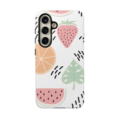 Tropical Fruit Fiesta Tough Samsung Galaxy Case – Fun Watermelon, Pineapple, and Citrus Design - BOGO Cases