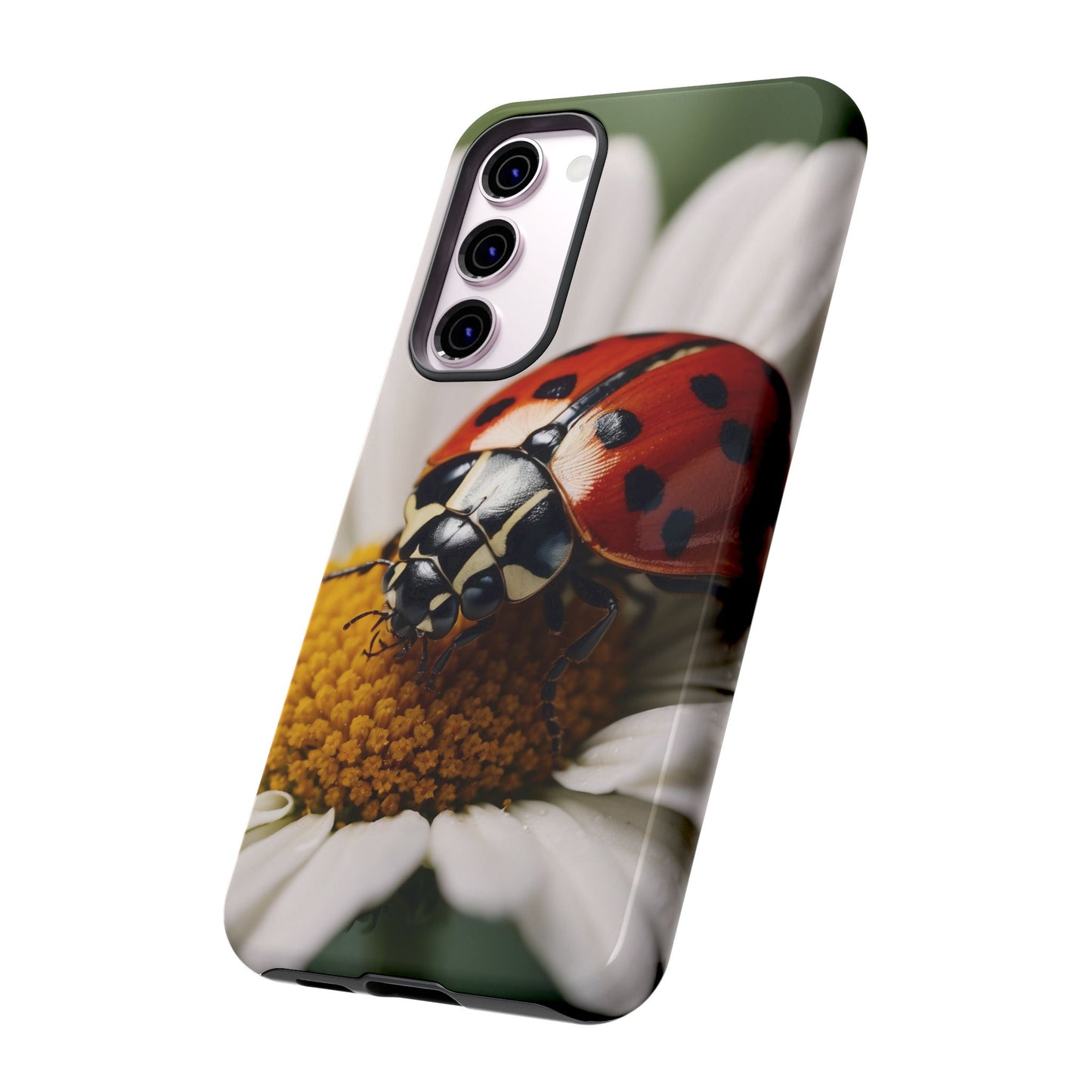 Samsung Galaxy Case: Ladybug on White Daisy