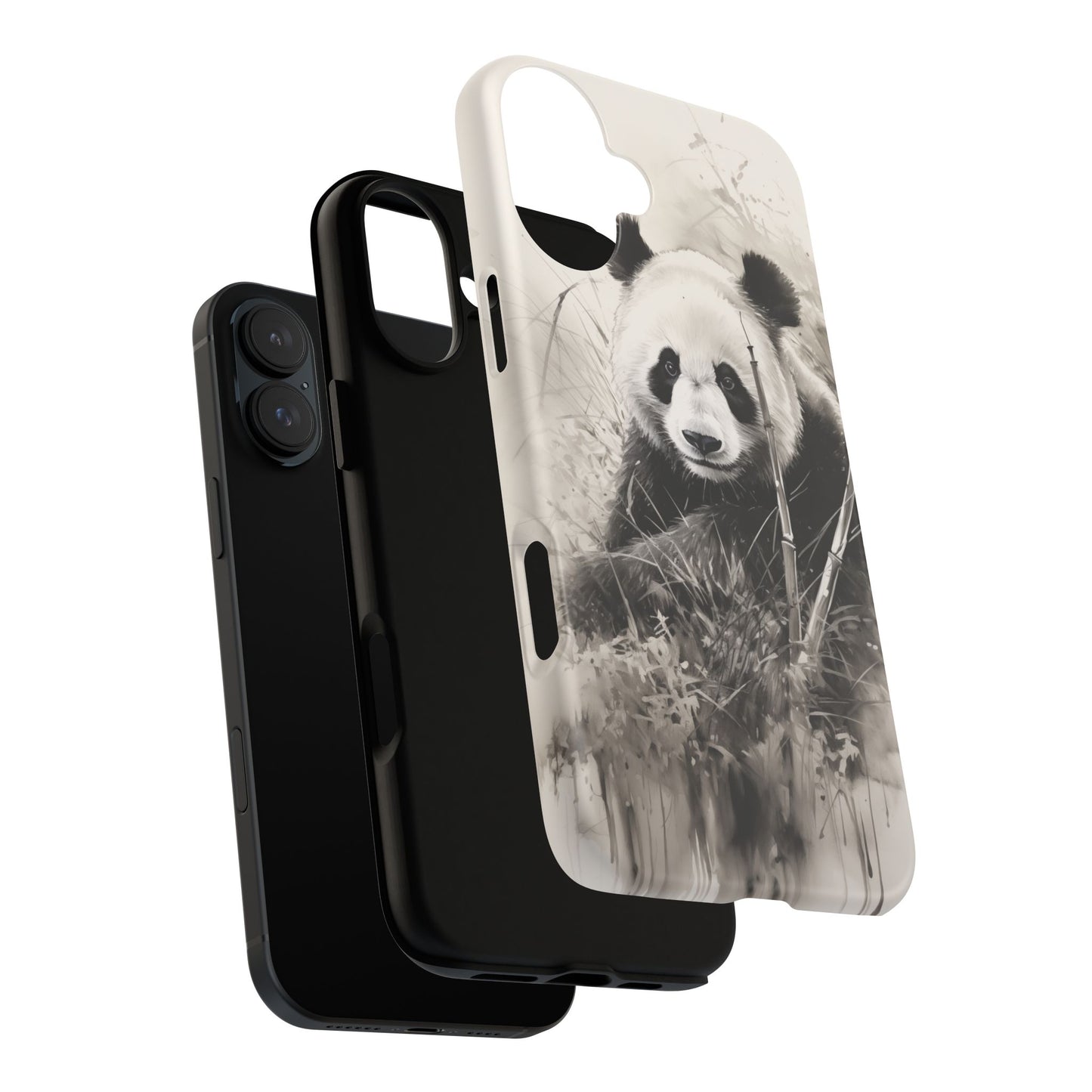 Premium Cute Phone Case: Charcoal Art Panda Bear