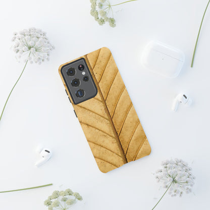 Golden Leaf Texture Samsung Galaxy Case – Minimal Nature