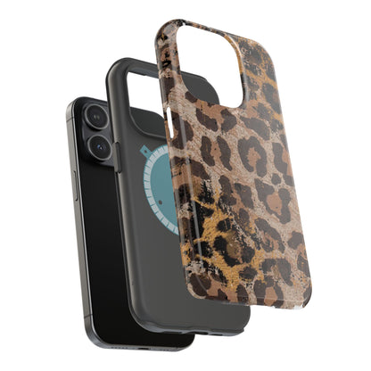 Vintage Distressed Leopard Print - MagSafe iPhone Series Case