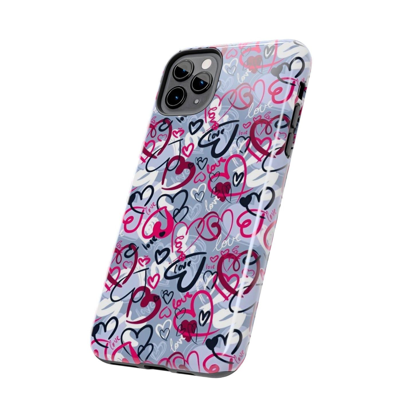 Graffiti Love Hearts iPhone Case