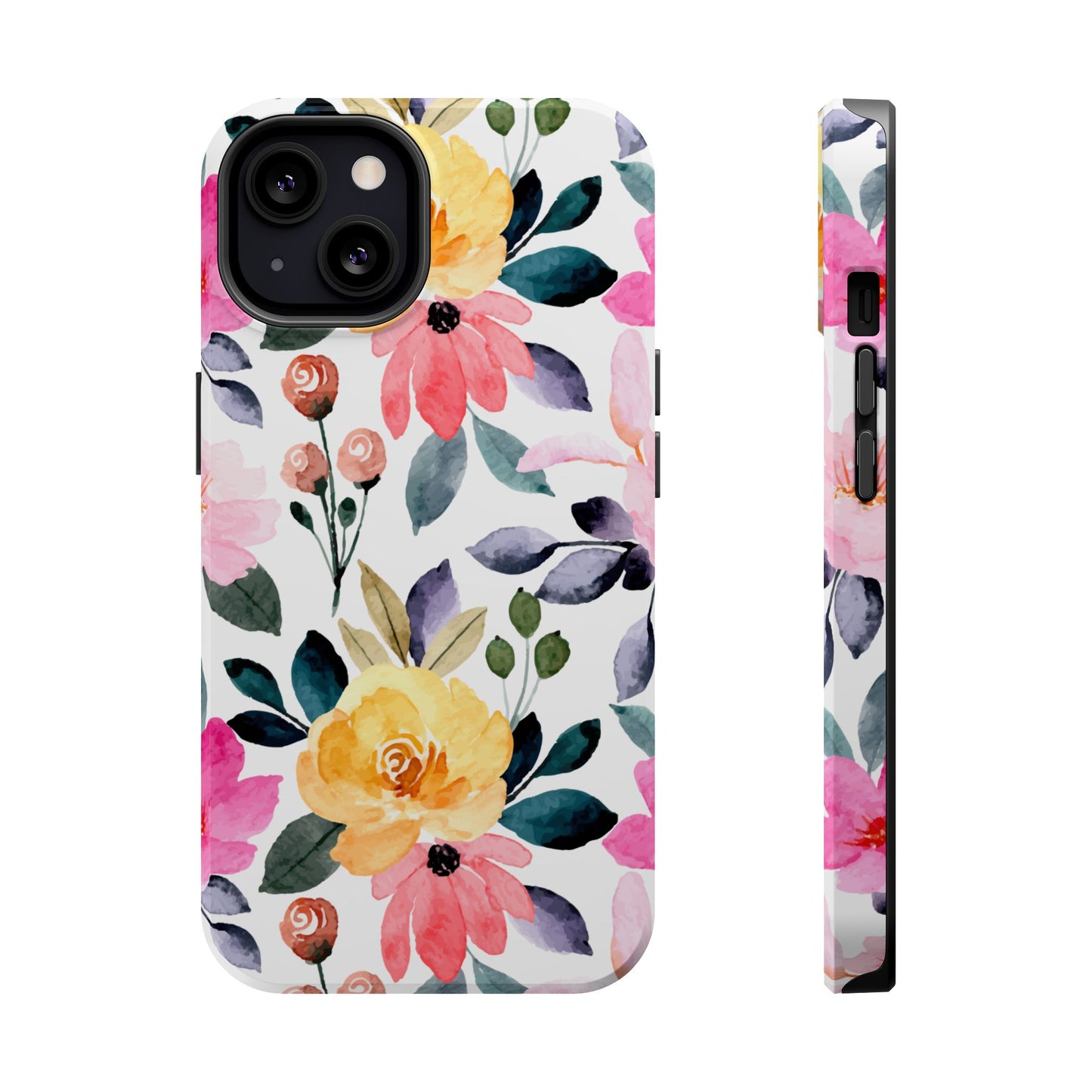 Blossoming Beauty – MagSafe Case with Pastel Floral Watercolor Design