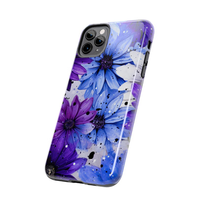 Vibrant Purple & Blue Floral Splash - iPhone Series Case