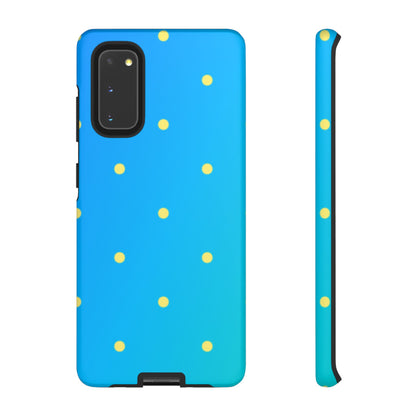 Blue Ocean Gradient Polka Dots Samsung Galaxy Case – Shockproof, Smooth Matte Finish, Dual-Layer Design