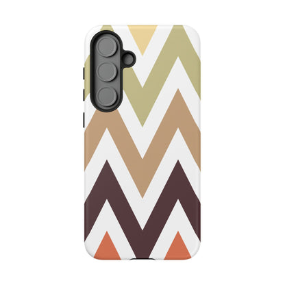 Earthy Chevron Samsung Galaxy Case – Boho-Inspired Design with Dual-Layer Protection