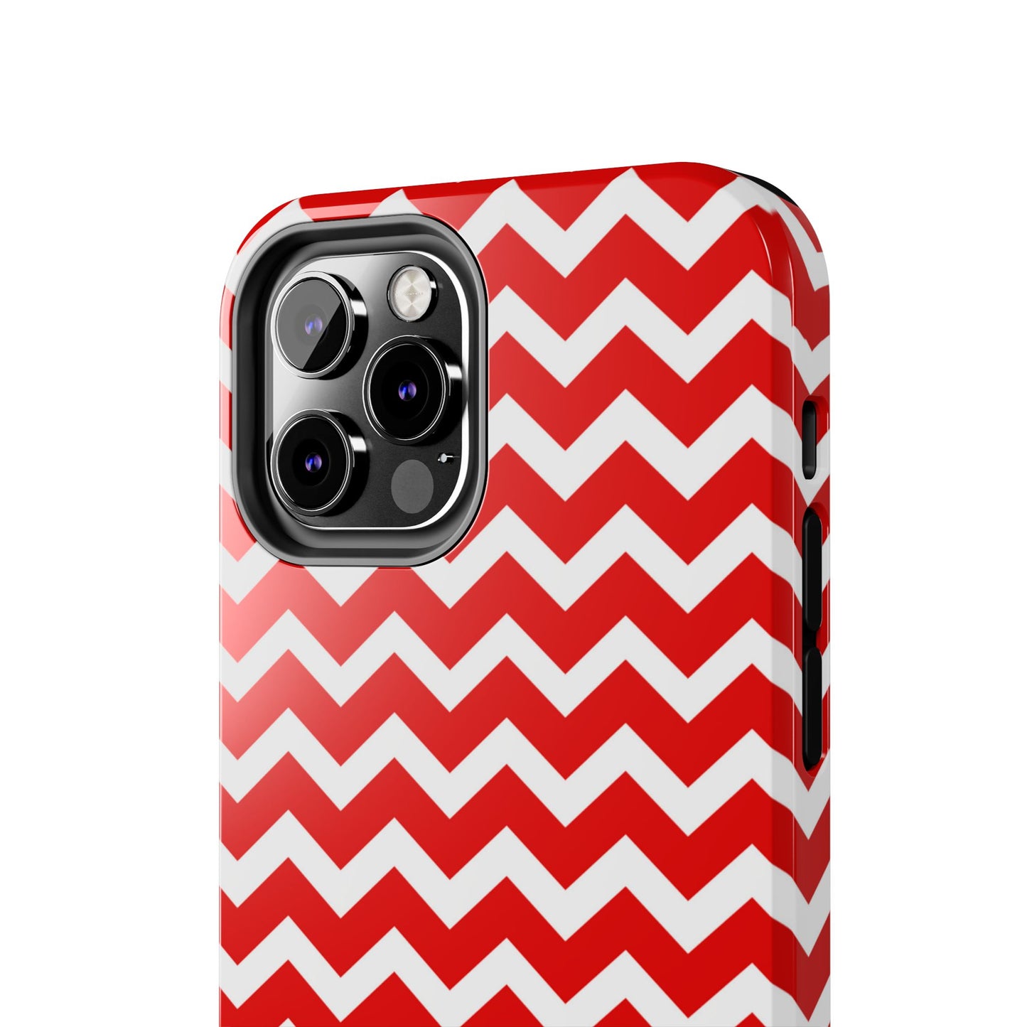 Bold Red & White Chevron – Modern Geometric iPhone Case