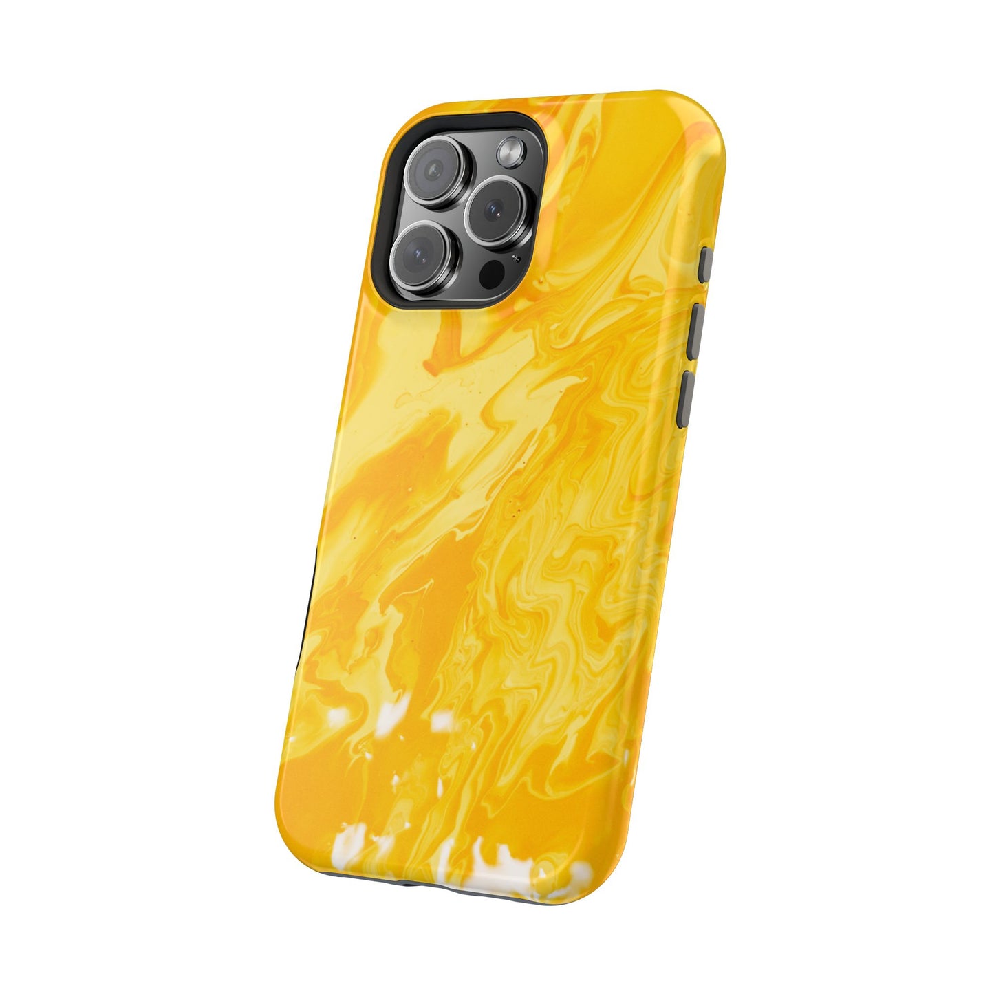 Luxe Yellow Marble MagSafe iPhone Case – Bold Golden Elegance with Magnetic Precision