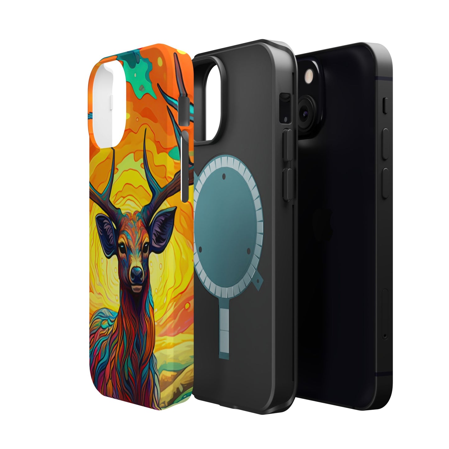 Vibrant Stag in Bloom – MagSafe iPhone Case