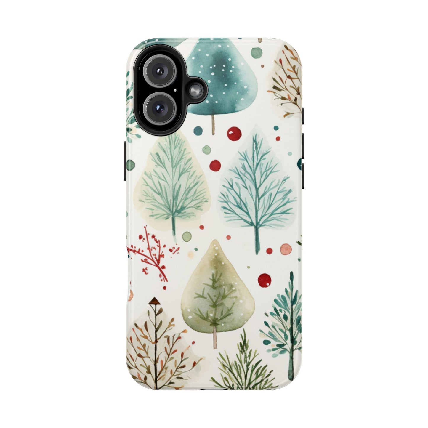 Watercolor Winter Trees iPhone Case – Nature-Inspired, Holiday Theme Protective Cover