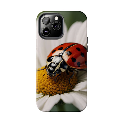 iPhone Case: Ladybug on White Daisy