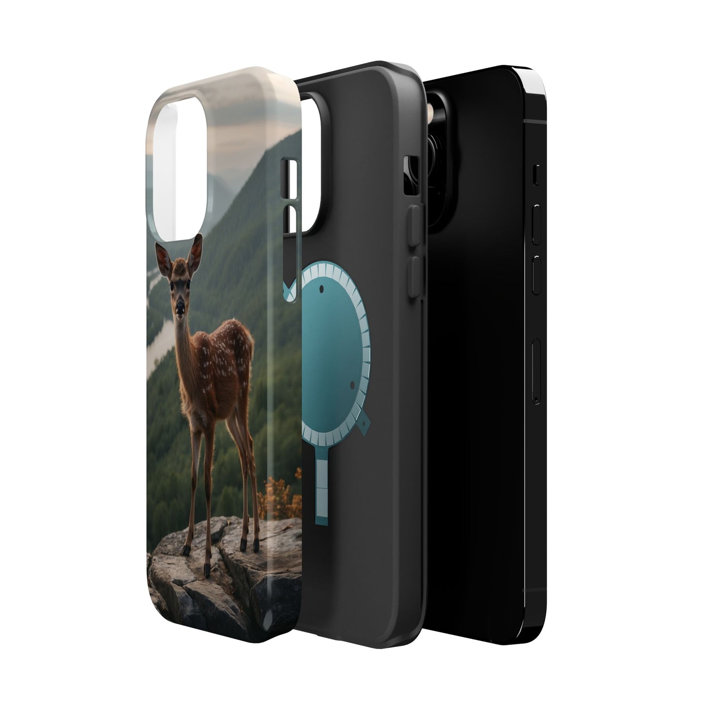 Majestic Fawn Overlooking Mountain Vista MagSafe iPhone Case