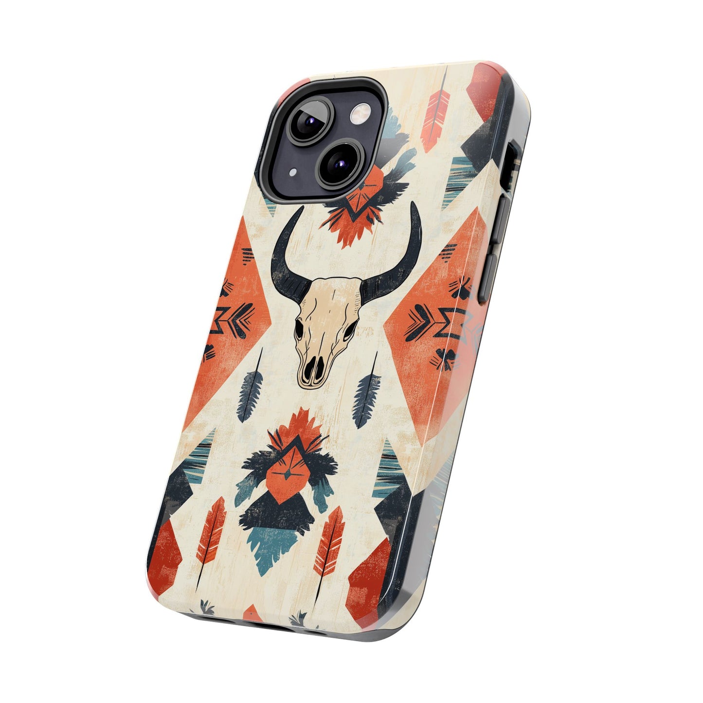 Southwestern Boho Skull Tough iPhone Case – Durable Matte Finish, Dual - Layer Protection - BOGO Cases