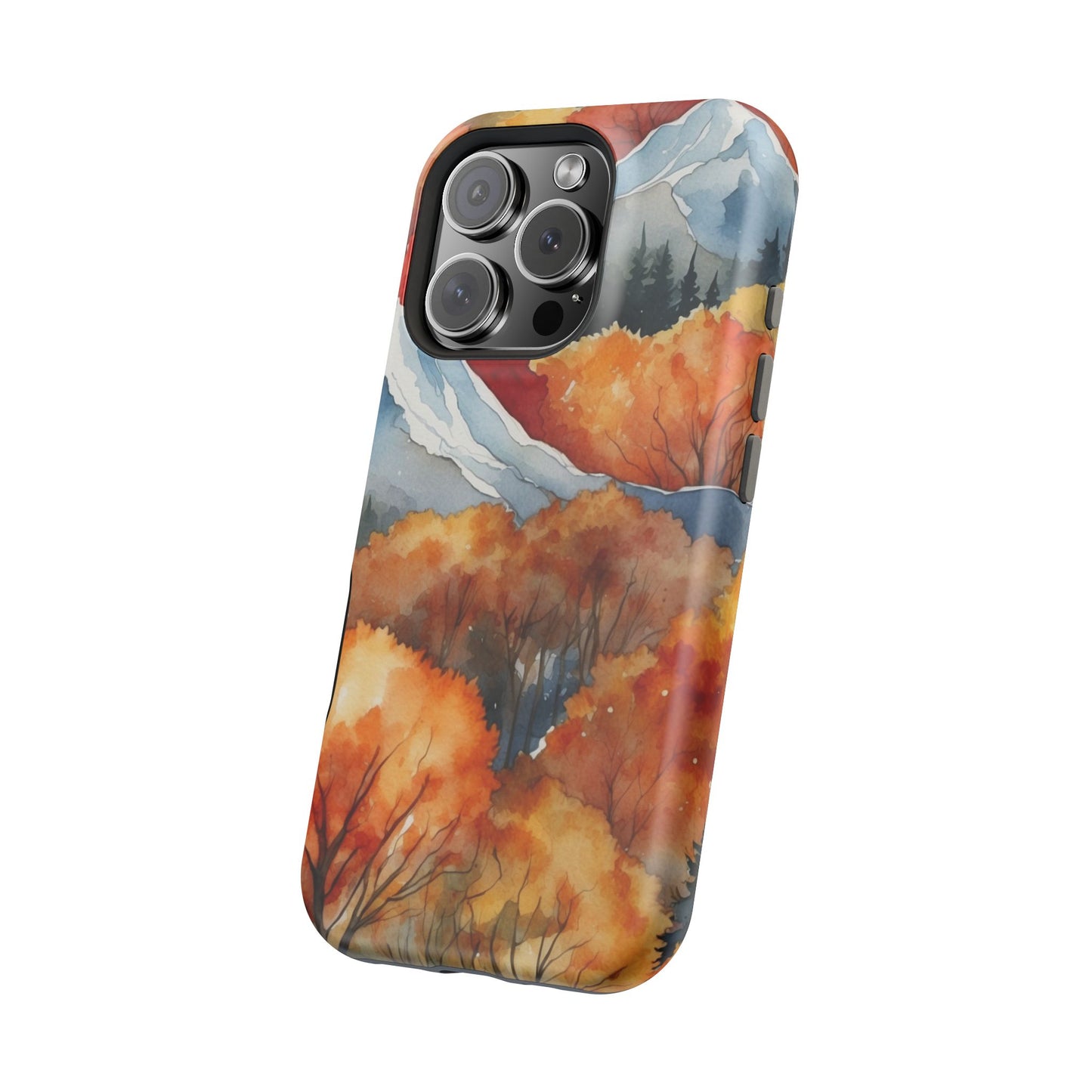 Autumn Mountain Forest Watercolor - MagSafe iPhone Case