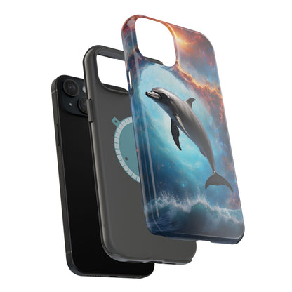 Cosmic Dolphin Space Vibes - MagSafe-Compatible Case