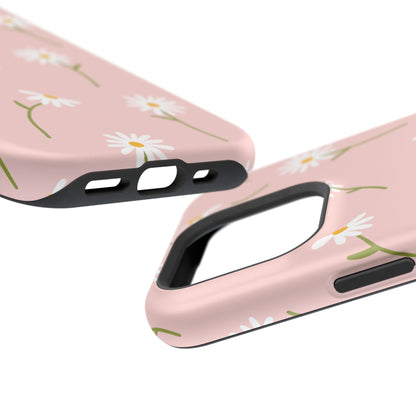 Daisy Delight Tough MagSafe iPhone Case – Cute Floral Design with Dual-Layer Protection