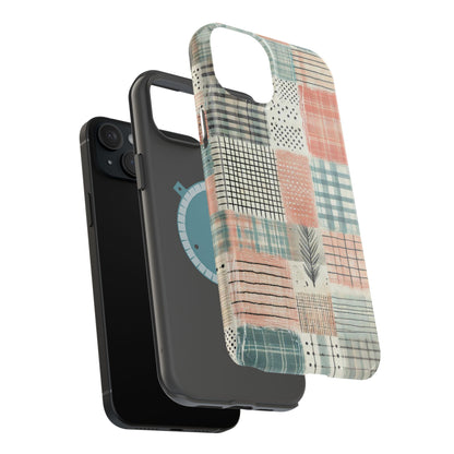 Rustic Patchwork MagSafe iPhone Case | Farmhouse Style & Shockproof