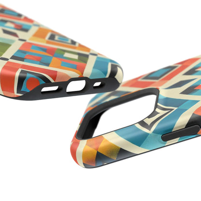 Harlequin Geometric MagSafe iPhone Case - Vibrant Abstract Protective Cover