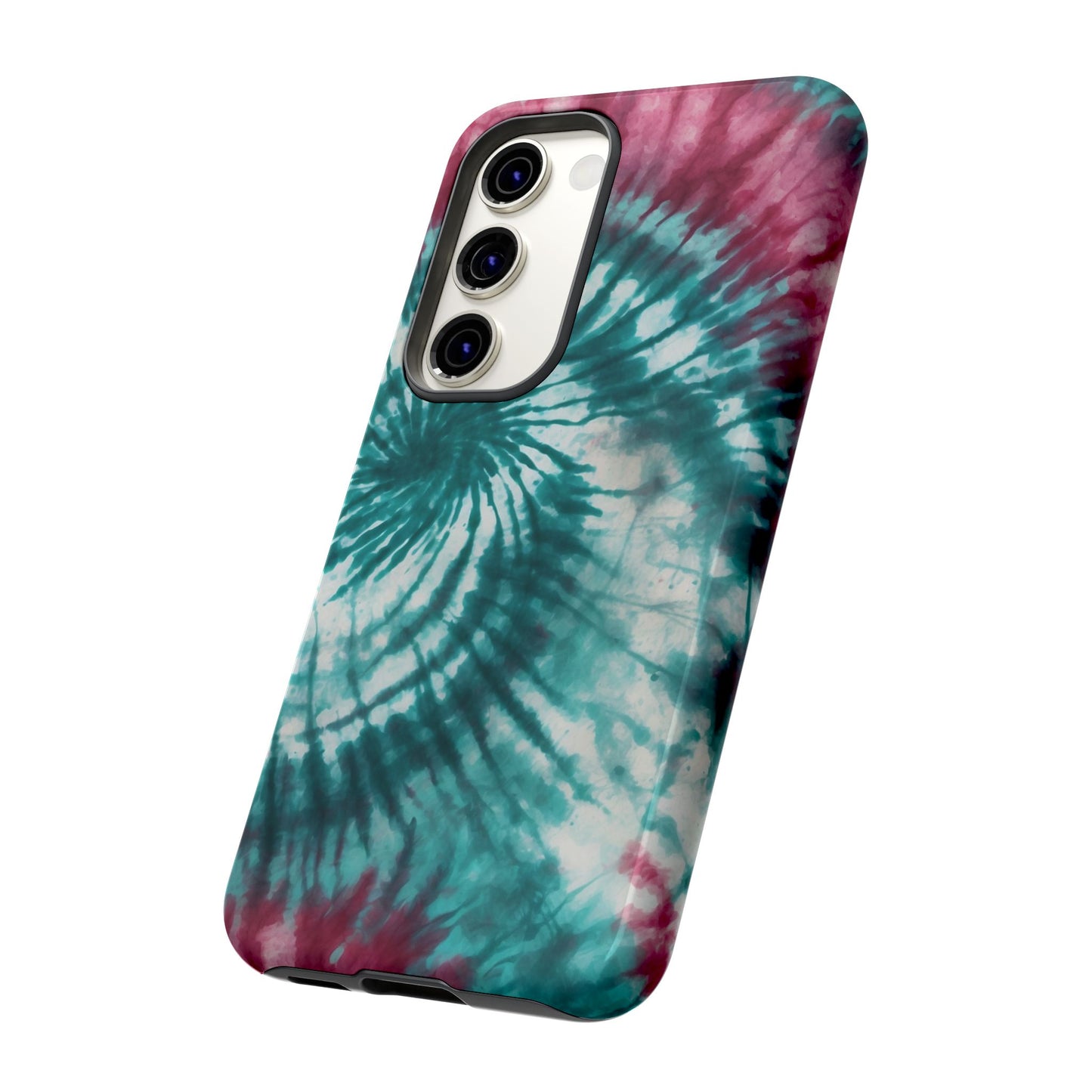 Teal and Pink Spiral Tie-Dye Samsung Galaxy Case – Boho Chic Design