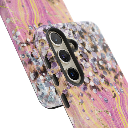 Crystal Glam Leopard - Samsung Galaxy Series Case with Glitter and Gem Accents