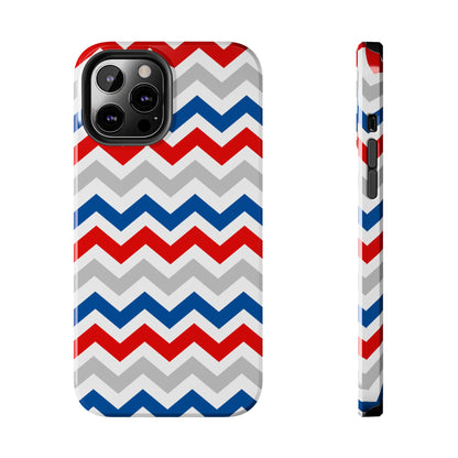 Patriotic Red, White & Blue Chevron – Geometric iPhone Case