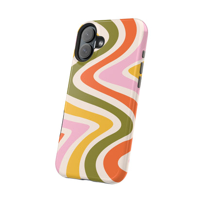 Retro Groove MagSafe iPhone Case – 70s-Inspired Design with Dual-Layer Protection