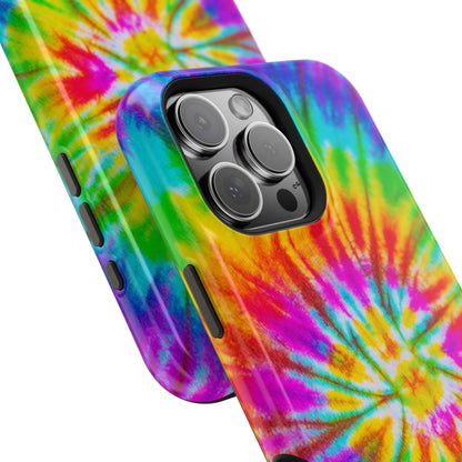 Rainbow Spiral Tie-Dye MagSafe Case – Vibrant Colors & Functionality