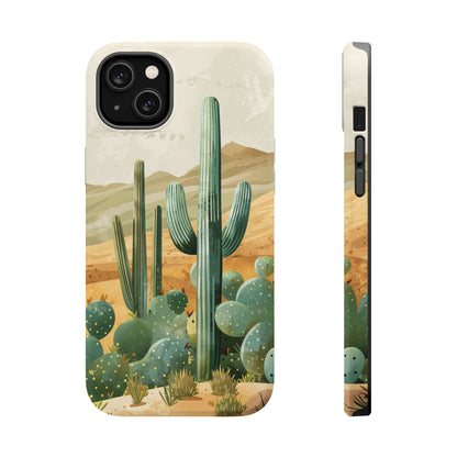 Desert Oasis MagSafe iPhone Case - Embrace the Western Spirit With Cactuses For Your iPhone 15, 14, 13, Pro, Plus, & Pro Max