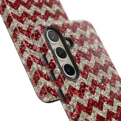 Copy of Sparkling Red & White Chevron – Glitter Illusion Samsung Galaxy Case