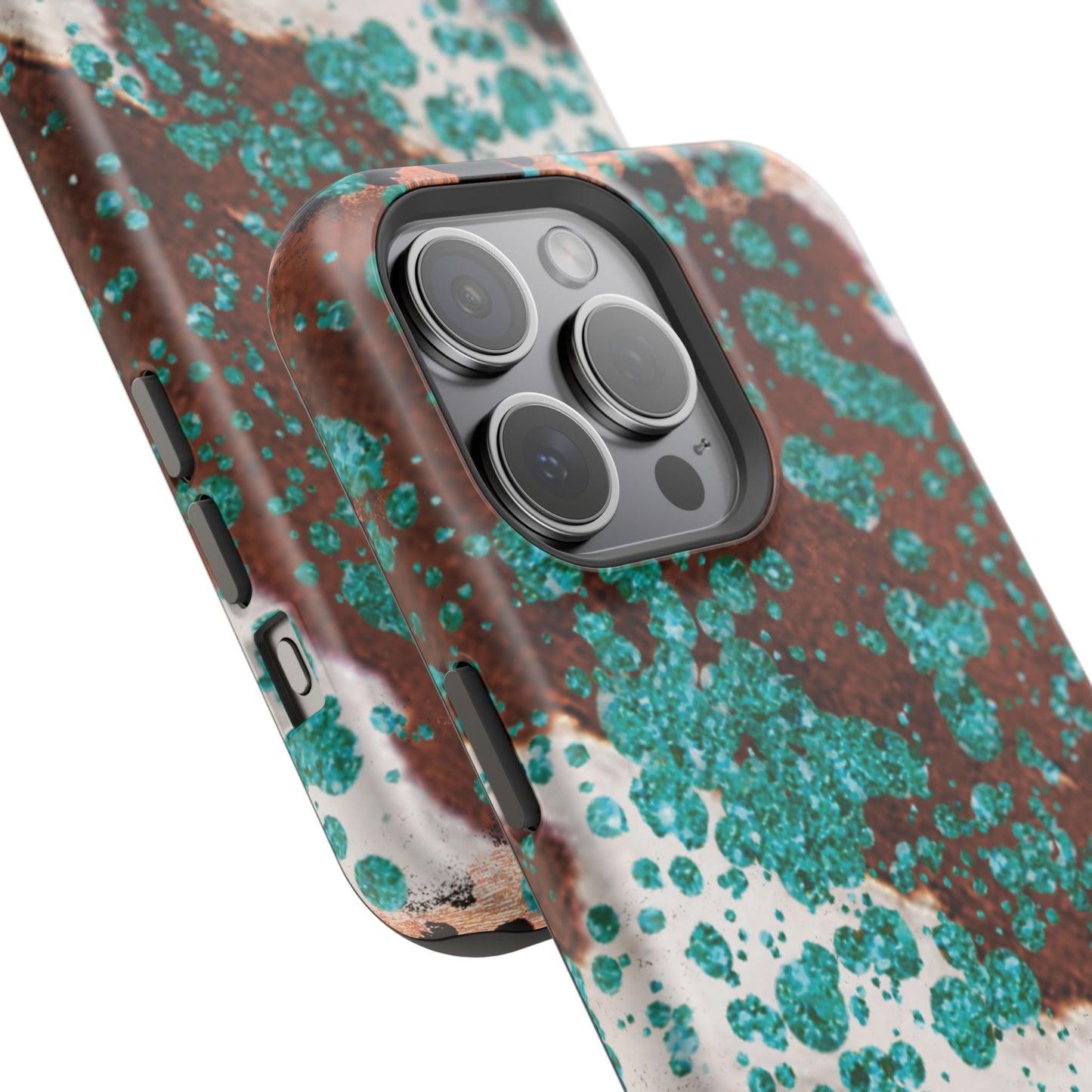 Teal Glitter Cowhide - MagSafe iPhone Series Case