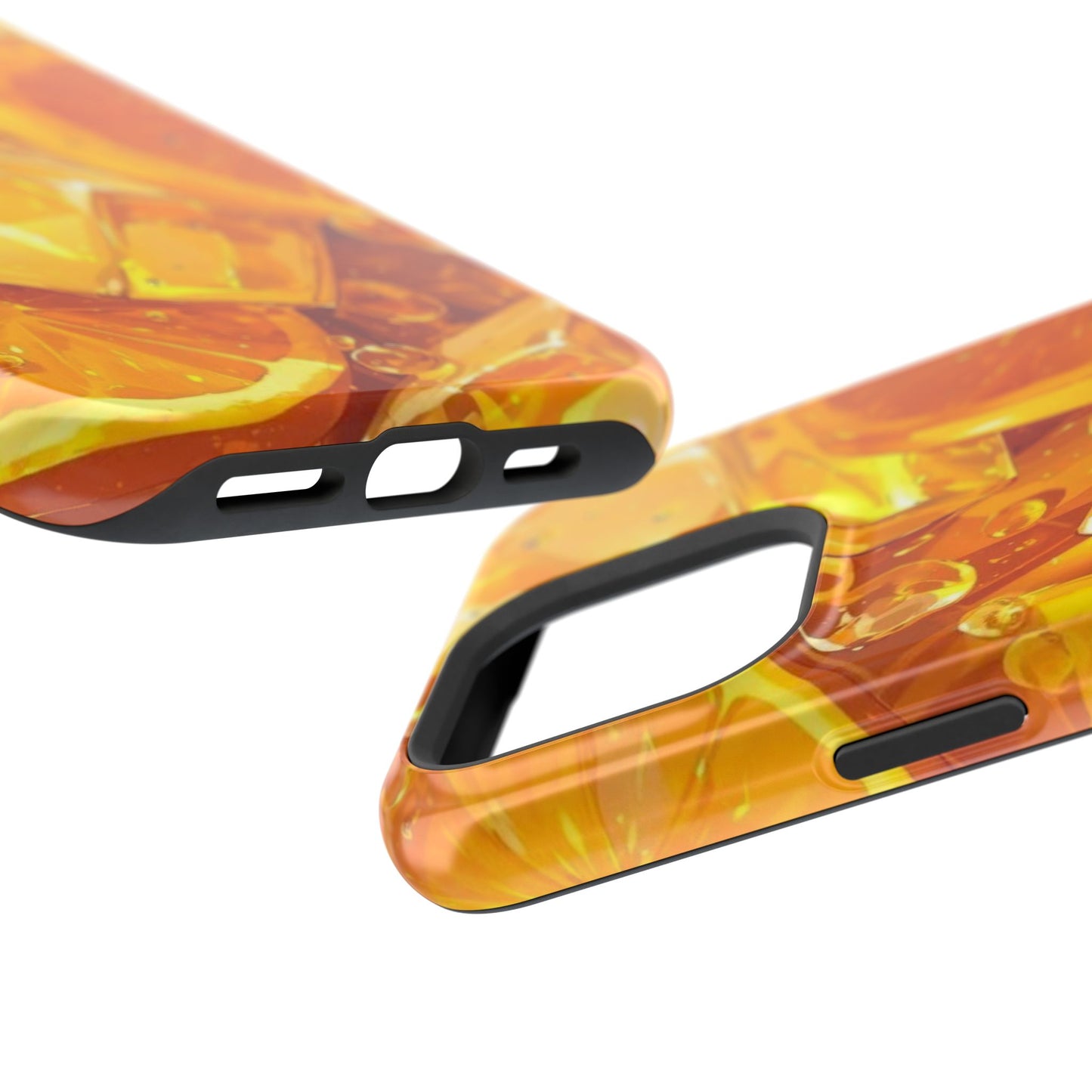 Citrus Splash MagSafe iPhone Case – Bright Orange Slices & Ice, Dual-Layer Protection