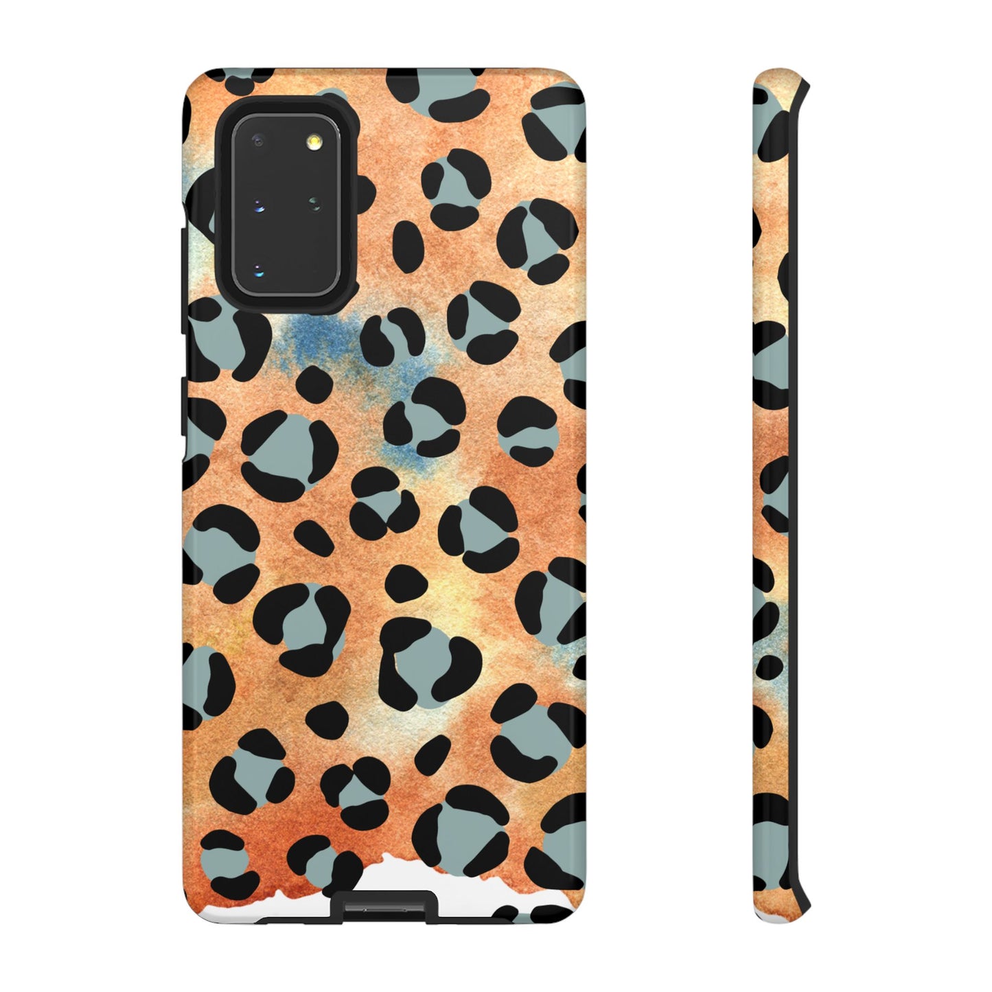 Sunset Watercolor Leopard Print Tough Samsung Galaxy Case – Artistic Animal Pattern with Dual-Layer Protection