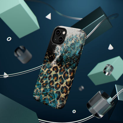 Turquoise Paisley Cowhide Leopard - MagSafe iPhone Series Case