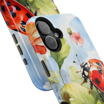 Watercolor Ladybug & Poppy Fields - MagSafe iPhone Case