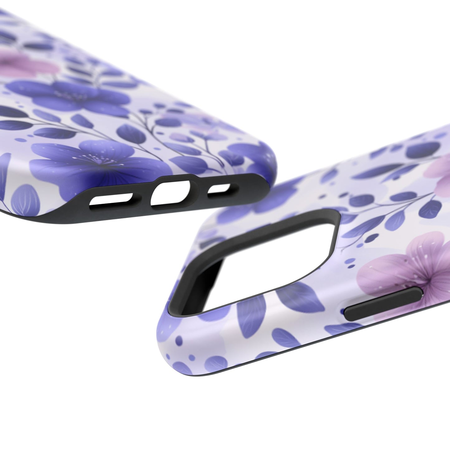 Purple Floral MagSafe iPhone Case – Durable Protection with Elegant Flower Design