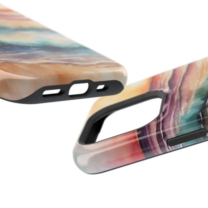 Sunset Waves MagSafe iPhone Case – Vibrant Watercolor Design