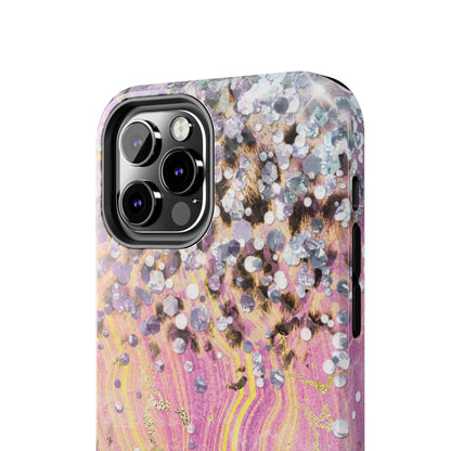 Crystal Glam Leopard - iPhone Series Case with Glitter and Gem Accents