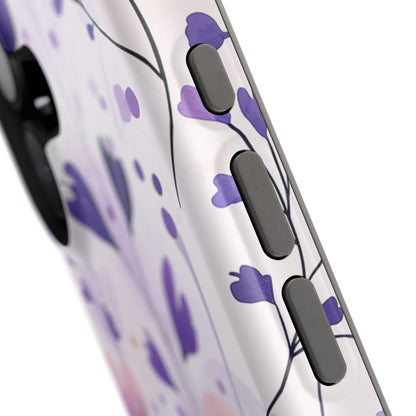 Purple Floral Bliss MagSafe iPhone Case – Delicate Blossom Design