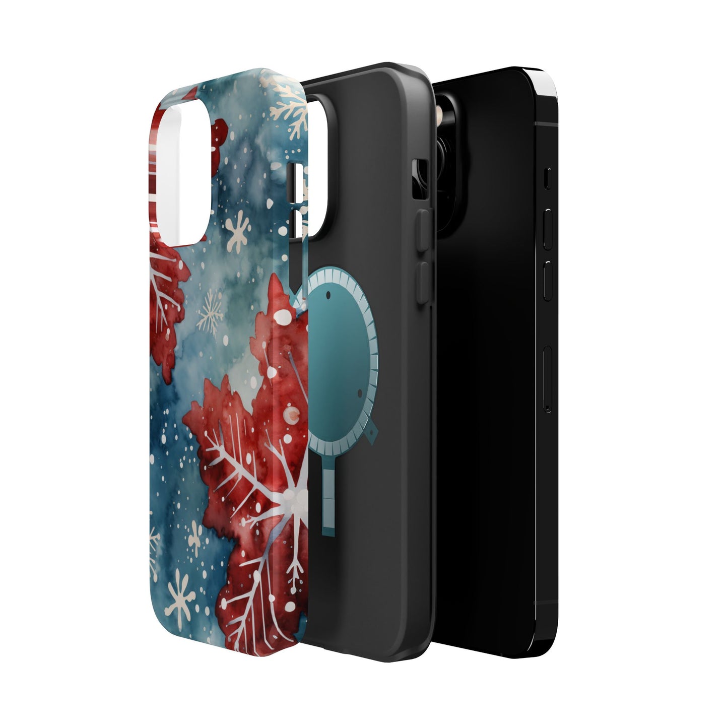 Crimson Snowflake Charm – MagSafe iPhone Case