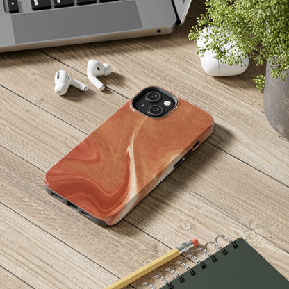 Earthy Terracotta Swirl MagSafe iPhone Case – Elegant Design with Magnetic Precision