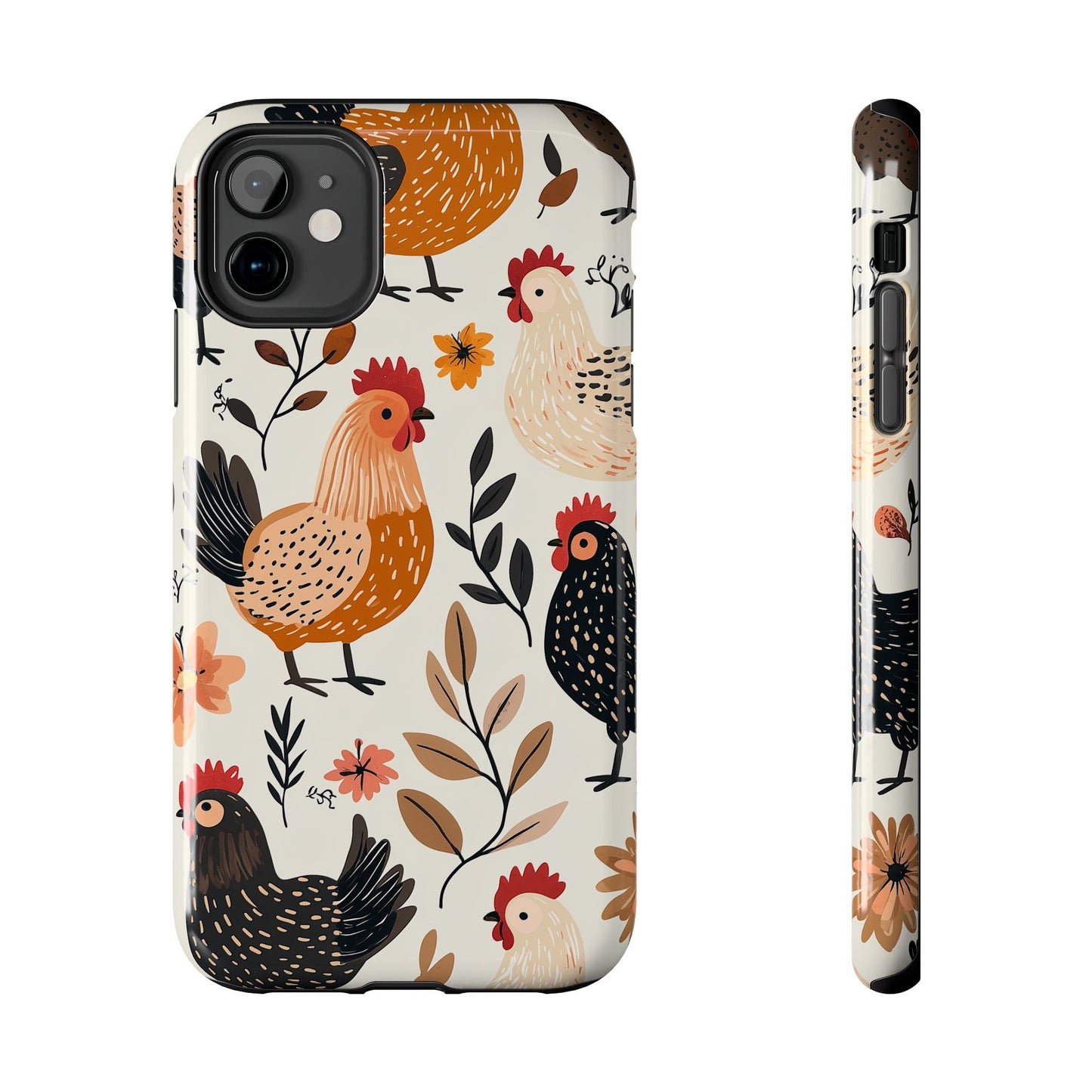 iPhone Case: Cluckin' Vintage – Chickens & Leaves