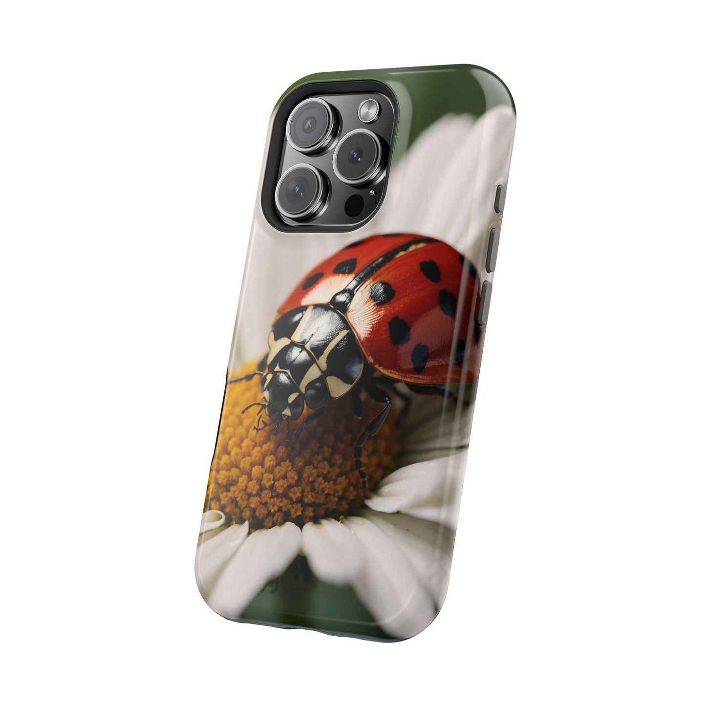 MagSafe iPhone Case: Ladybug on White Daisy