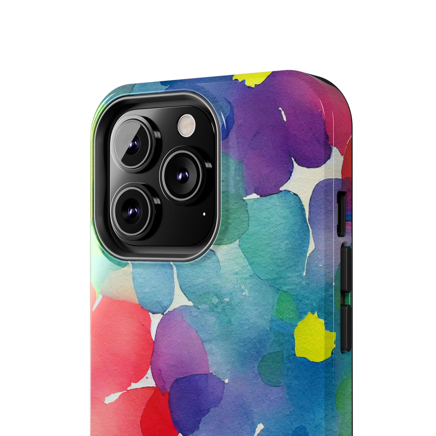 Rainbow Bloom Watercolor iPhone Case – Slim Design, Glossy Finish