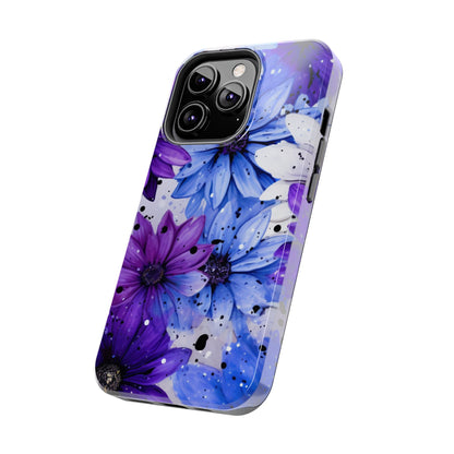 Vibrant Purple & Blue Floral Splash - iPhone Series Case