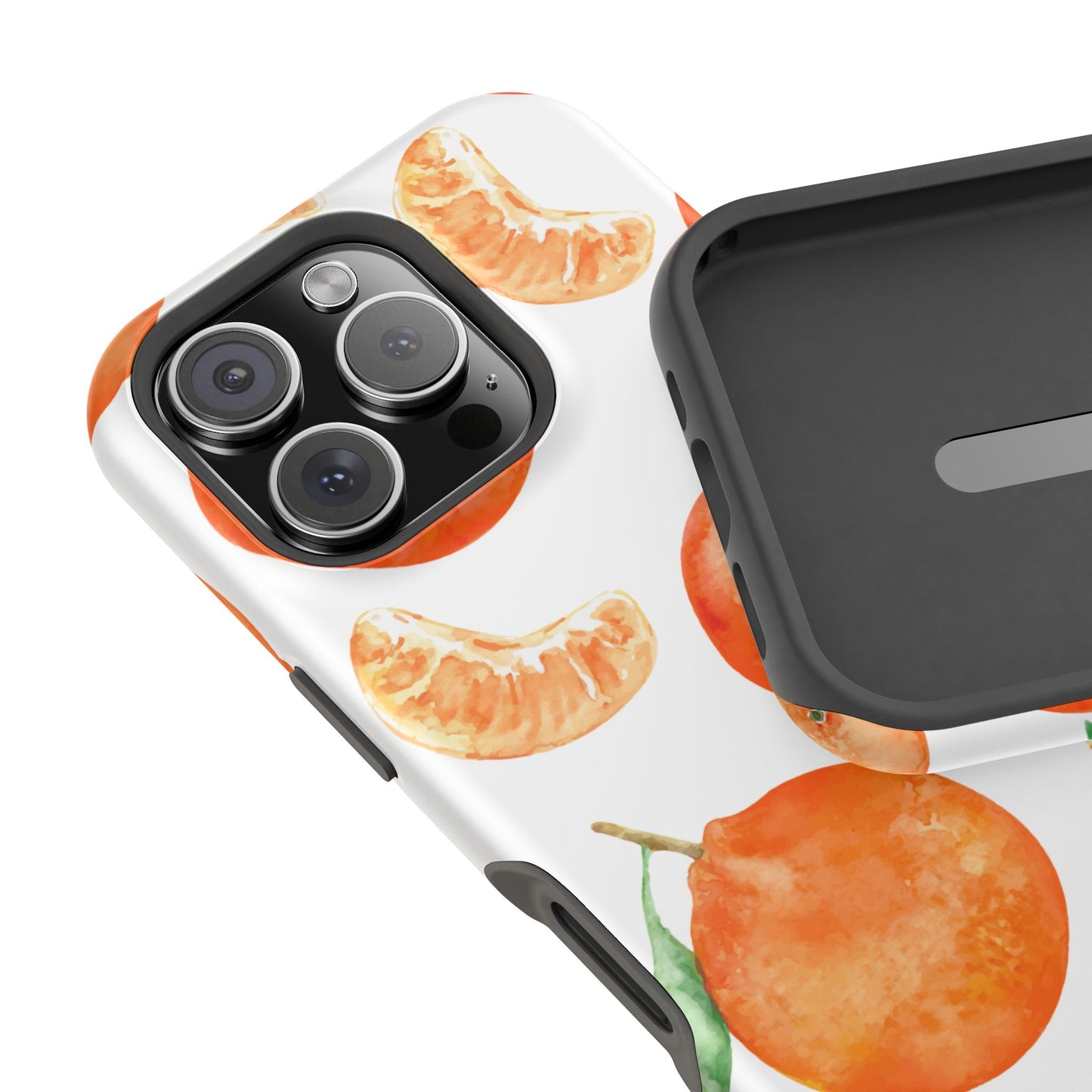 Tangerine Dreams Tough MagSafe iPhone Case – Watercolor Orange Design, Shockproof Dual Protection