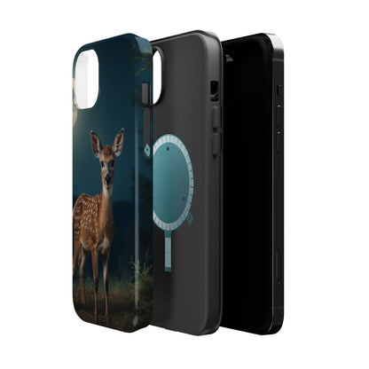 MagSafe-Compatible iPhone Case – Mystic Fawn Under the Moonlit Sky