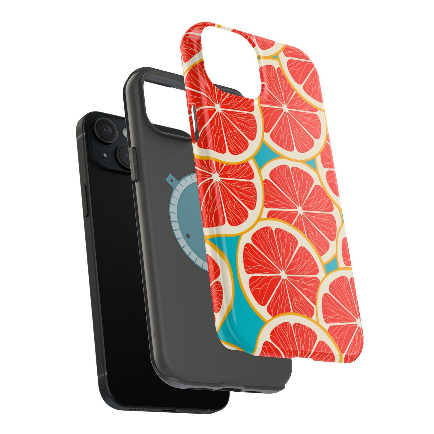 Ruby Grapefruit Pop Tough MagSafe iPhone Case – Vibrant Citrus Design, Shock-Resistant Protection